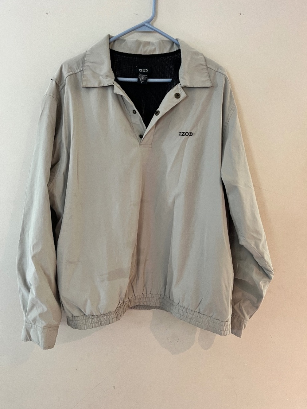 Vintage IZOD Windbreaker Pullover Jacket, Men's Large